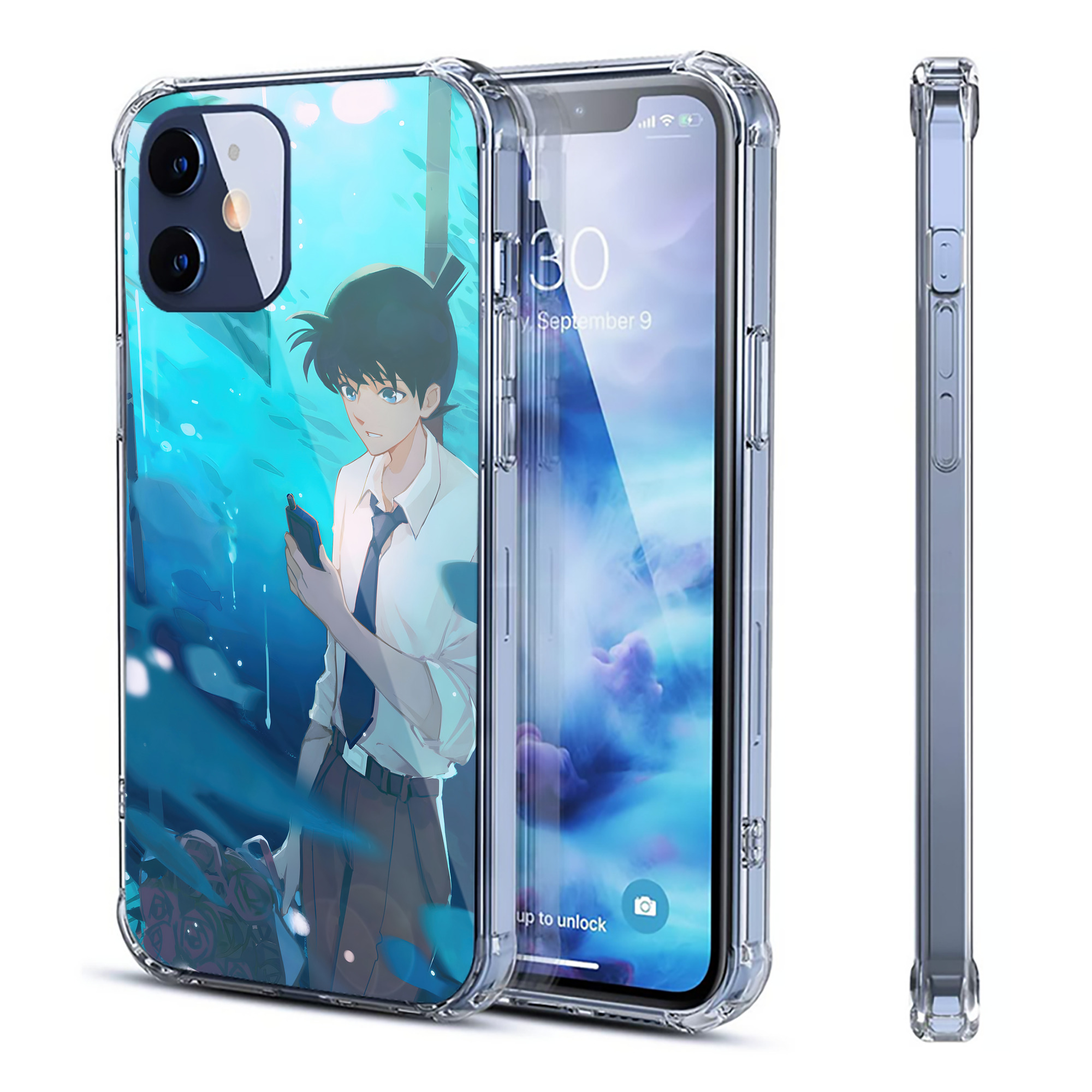 （画像用） 名探偵コナン Detective Conan 【iPhone 12シリーズ対応】透明スマホケース（クリアソフトケース）